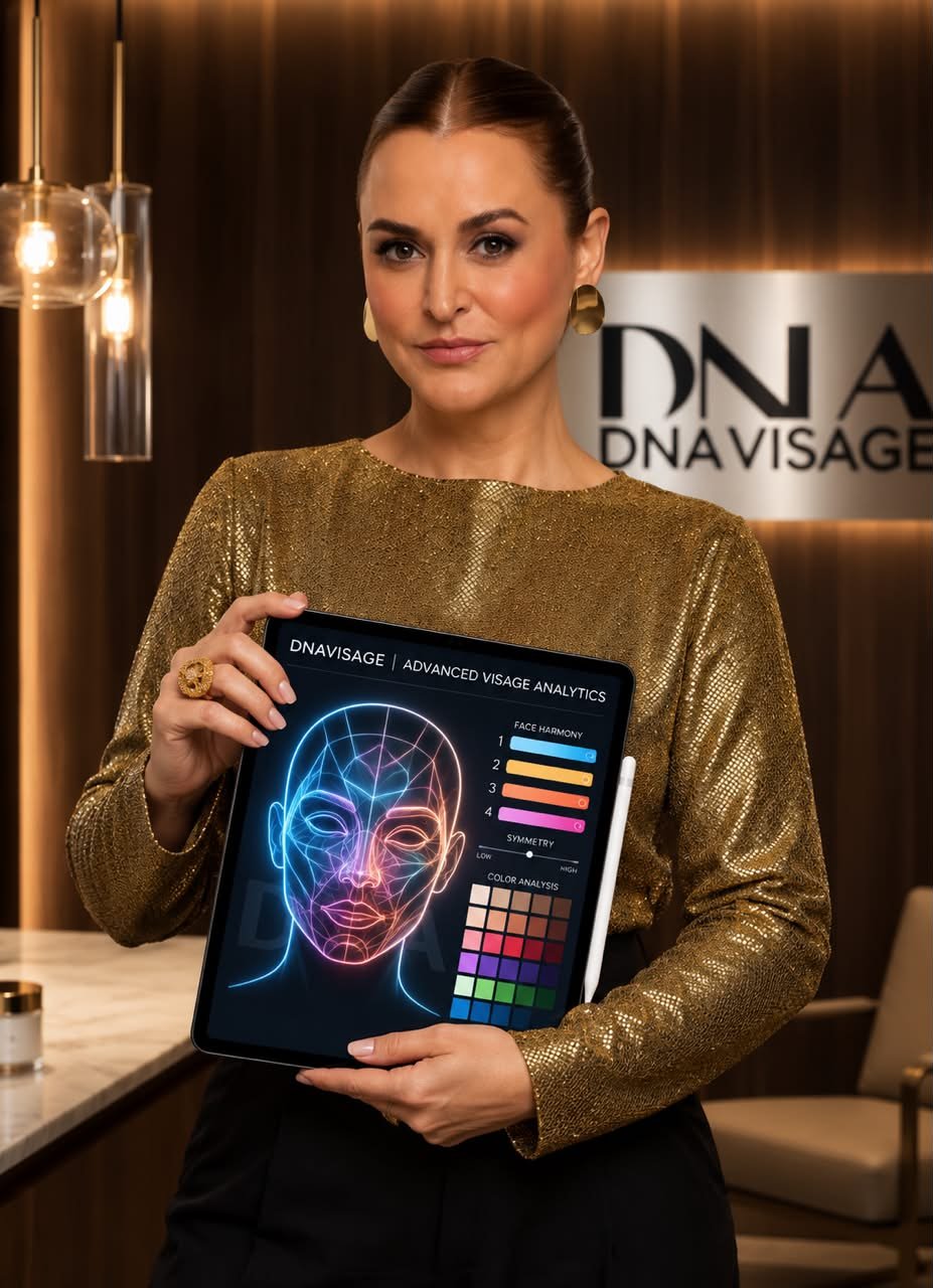Simone Holanda com a análise no tablet
